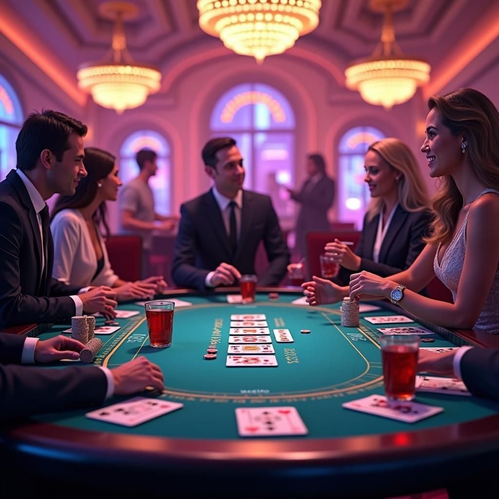 Live dealer blackjack game in progress showing cards dealt